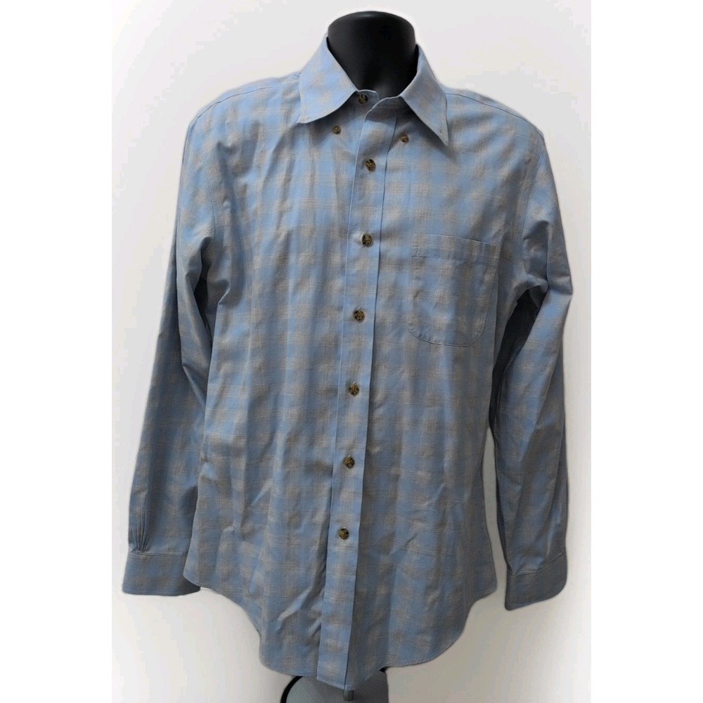 Brooks Brothers Shirt Mens Medium Non Iron Button Down Window Pane Original Polo - Picture 2 of 5